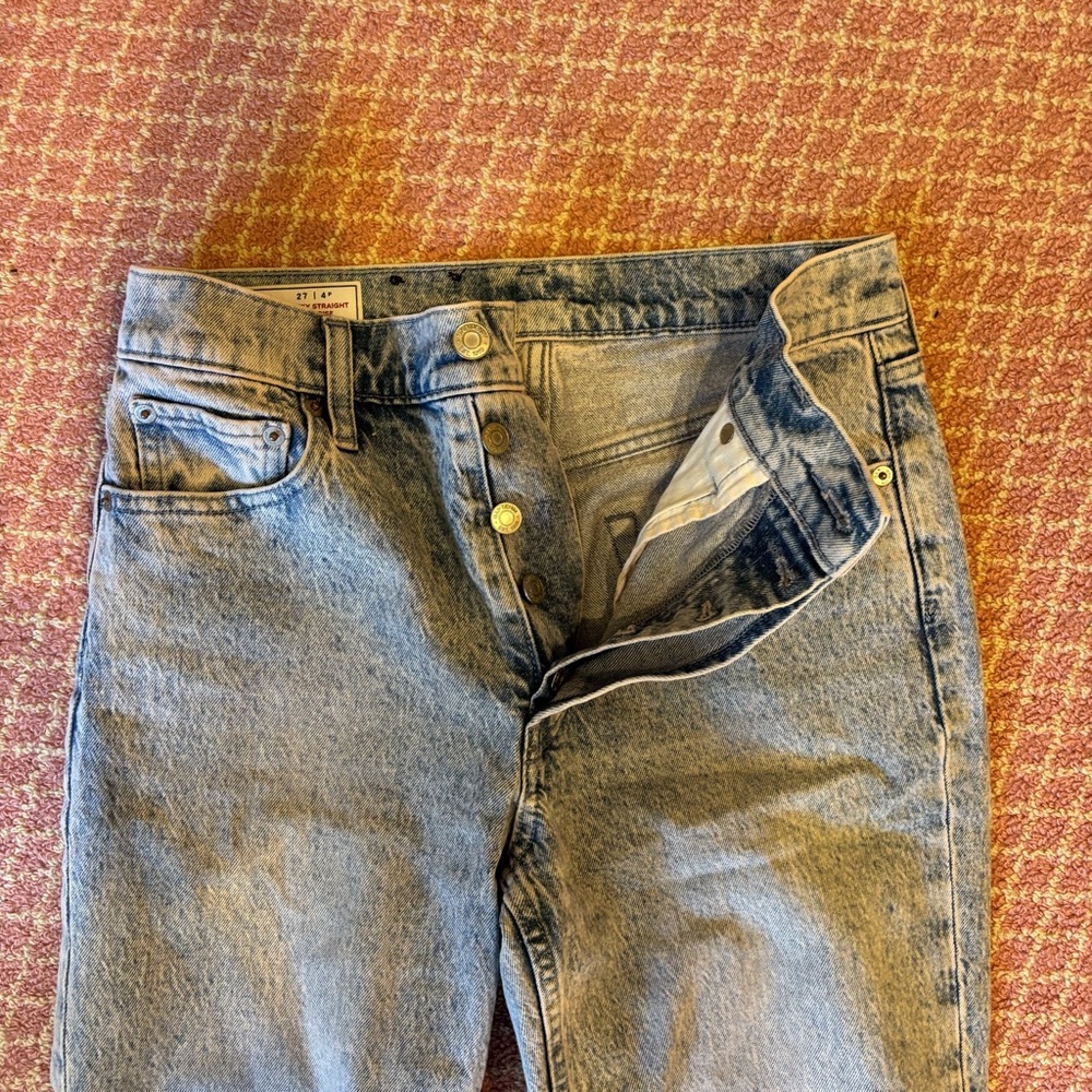 GAP Blue Cheeky Straight-Leg High Rise Jeans with Vintage Appeal - Picture 3 of 4